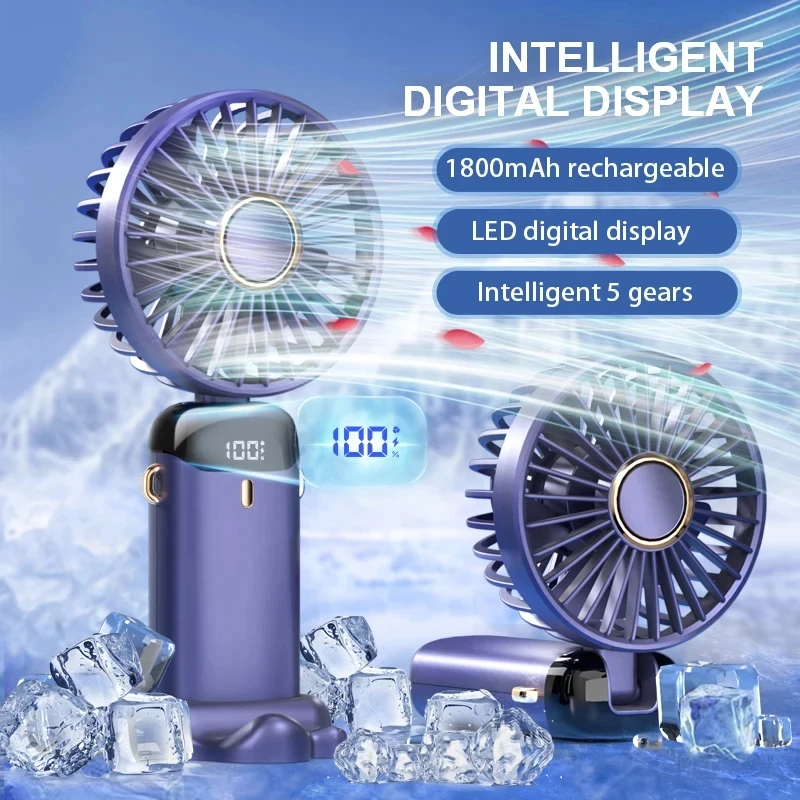 Small Appliances - Mini Handheld Fan Foldable Neck Hanging