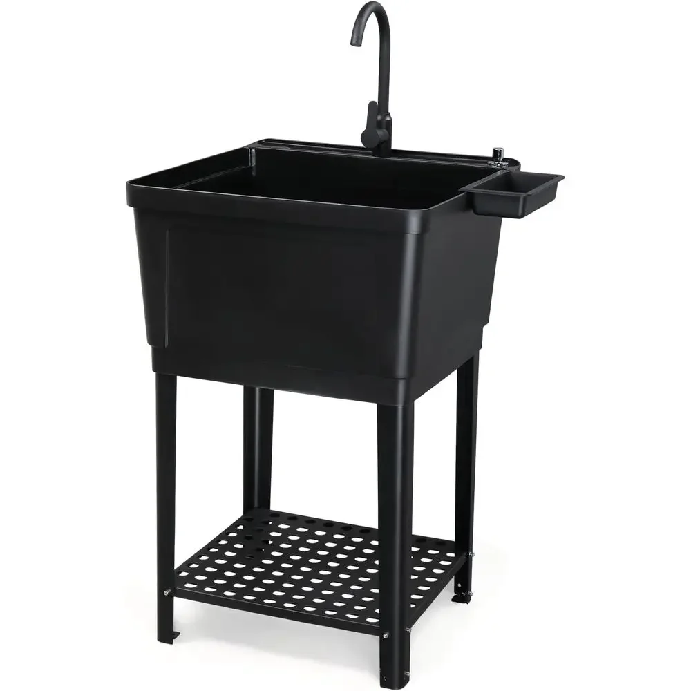 Laundry - 21 Gallon Black Stainless Steel Utility