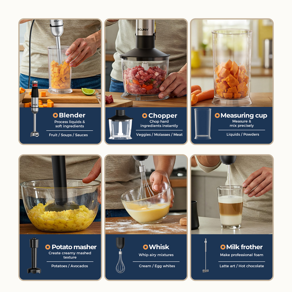Electric Hand Held Stick Blend - Immersion Hand Blender Set review and price