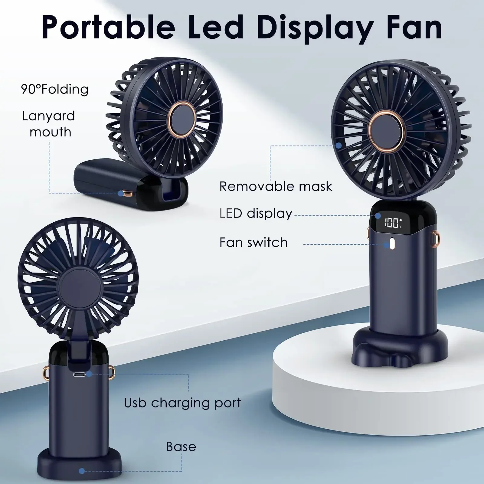 5000mAh Handheld Mini Fan Wire - Portable Blender Usb Rechargeable review and price