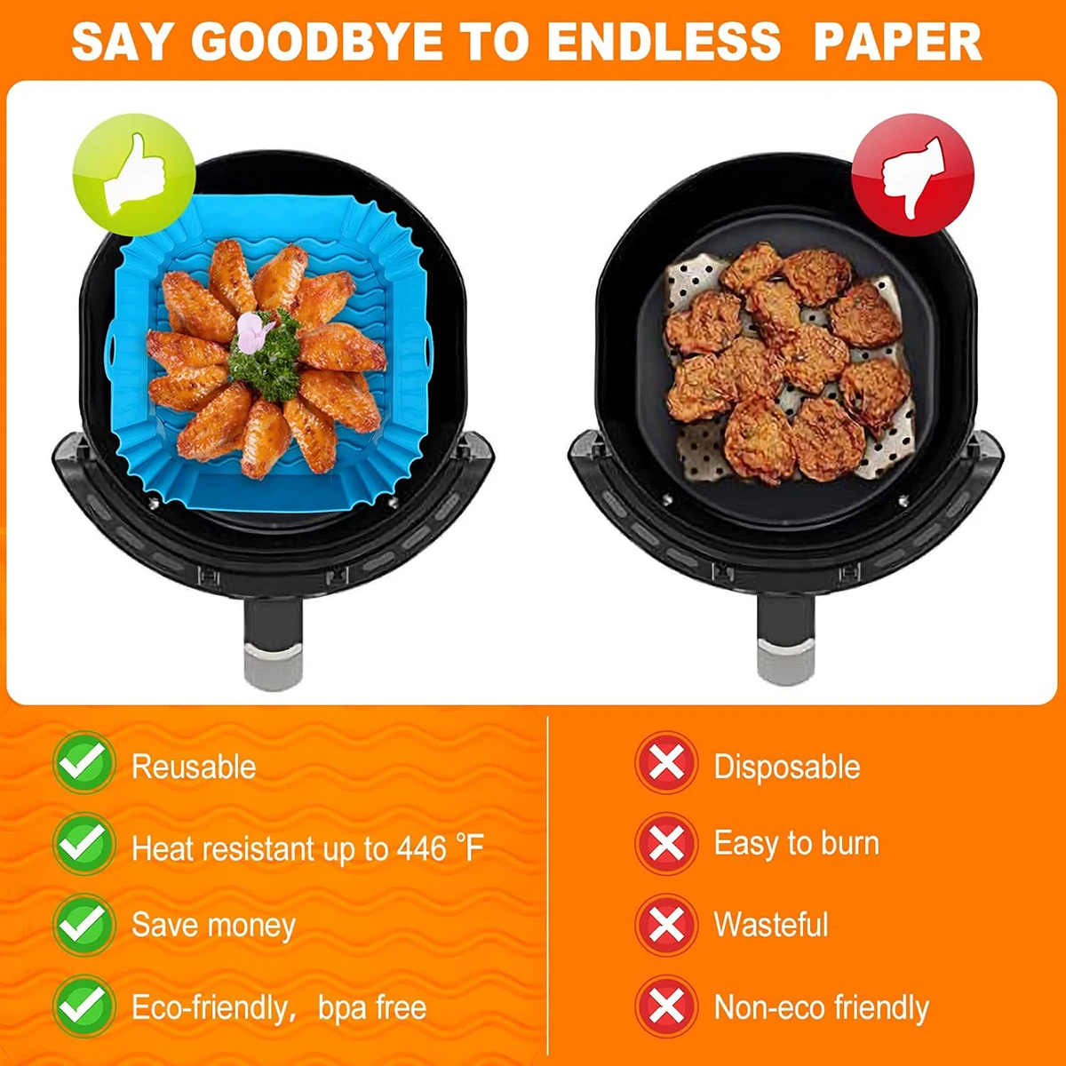 Air Fryer Silicone Liners Pot, - Air Fryer Silicone Pot Liner review and price